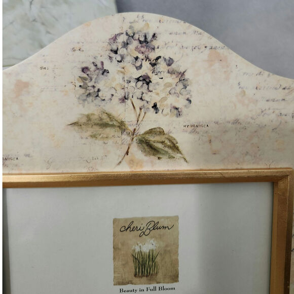 NEW Cheri Blum Gold Hydrangea Photo Frame Floral Garden Fetco - Picture 2 of 9